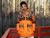 Jide Gear Orangefloral Batik Women's Winter Jacket Forest Front