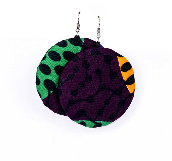 Jide Gear Purple Vine Ankara Earring
