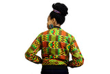 Jide Gear Sawtooth Kente Female Bomber Jacket Back
