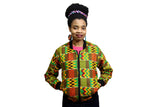 Jide Gear Sawtooth Kente Female Bomber Jacket Front