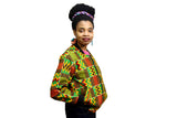 Jide Gear Sawtooth Kente Female Bomber Jacket Side