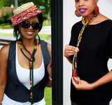 Jide Gear Strand Ankara Necklace Model