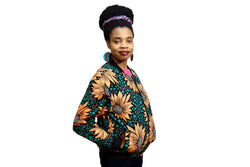 Jide Gear Sunflower Ankara Female Bomber Jacket Side