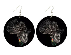 Jide-Gear-Wood-Round-Circle-Mother-Africa-Earring